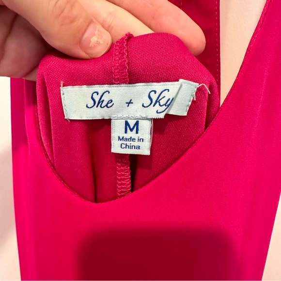 Hot Pink Ruffle Back Dress - Picture 3 of 3